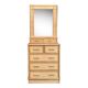 Rattan and wicker chest of drawers and mirror from the 1970s.