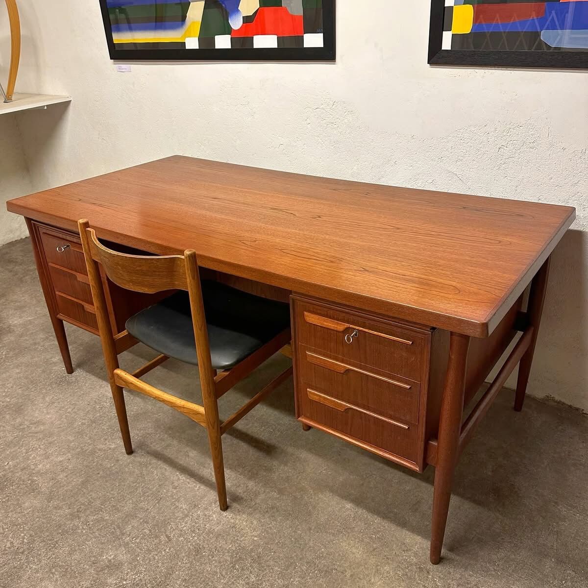 Danish double-sided desk in teak, 1960.