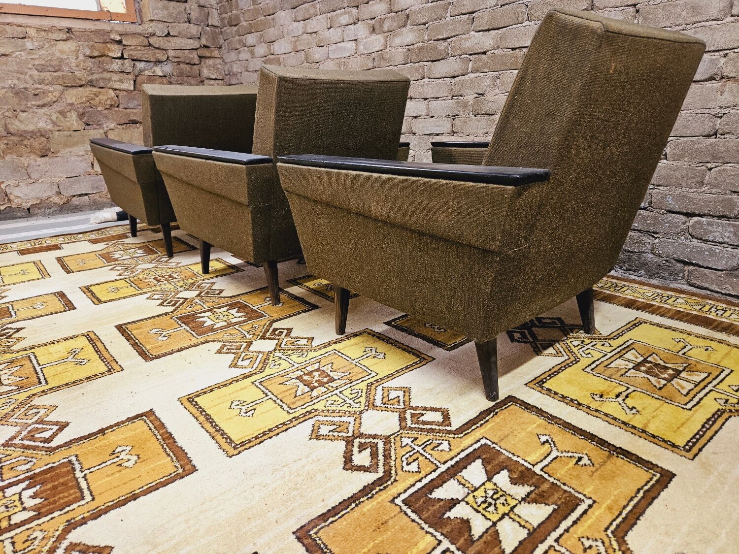 Vintage armchairs fabric 1960