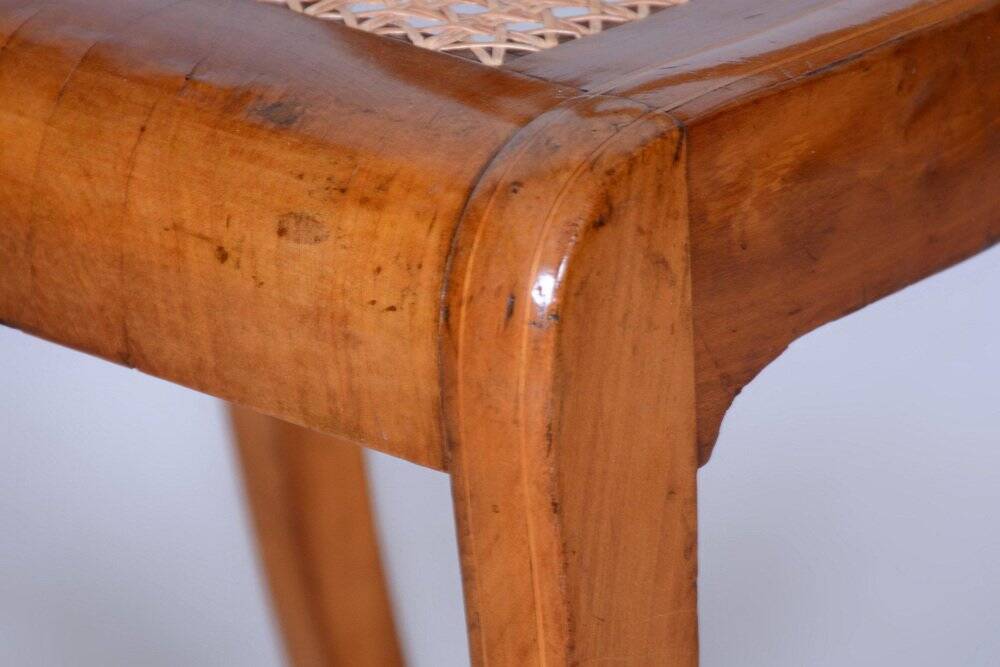 Biedermeier Chair in Cherry Tree & Rattan, Austria, 1830s