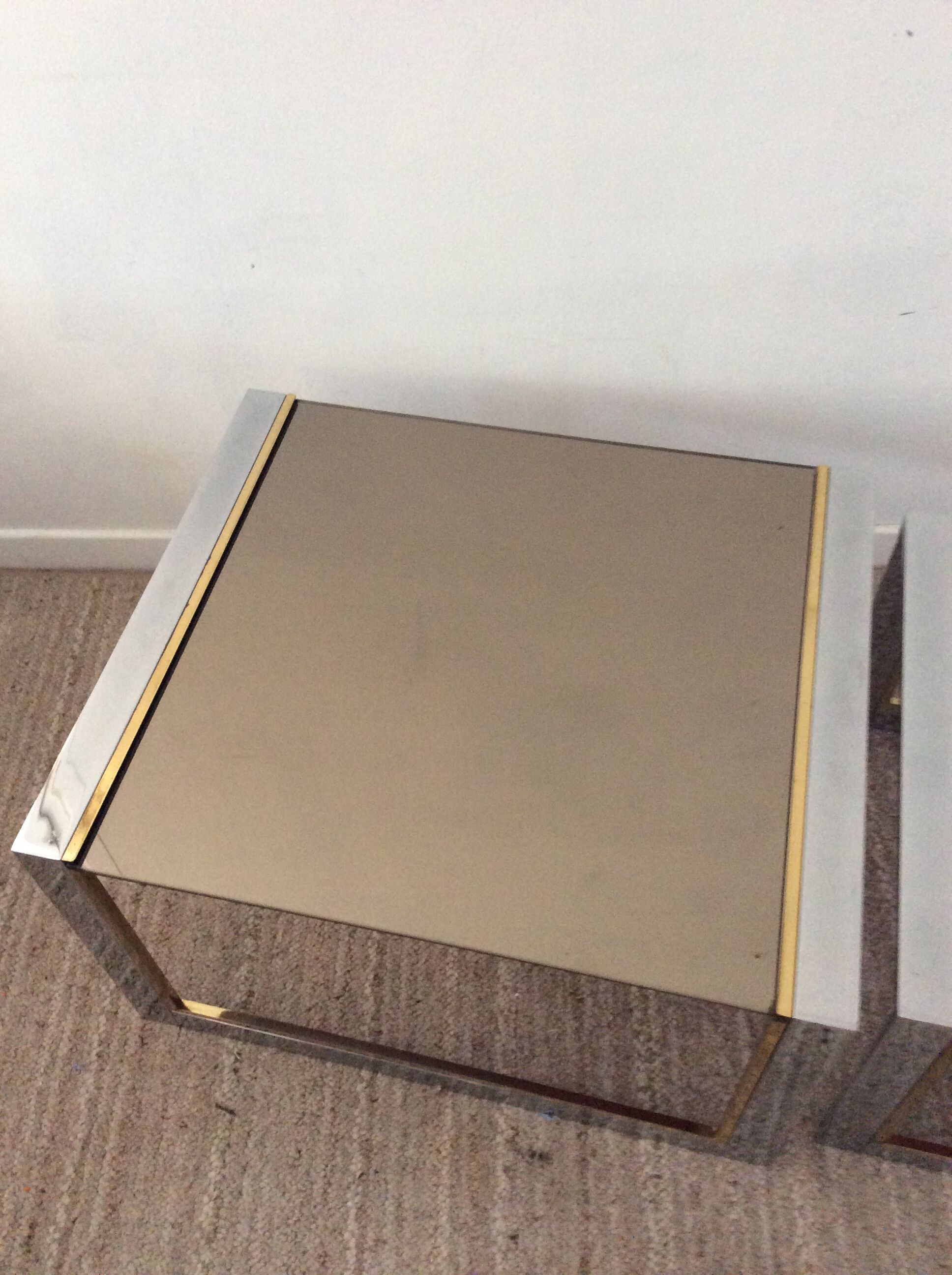 Duo of nesting tables Romeo Rega Italy from the 70s