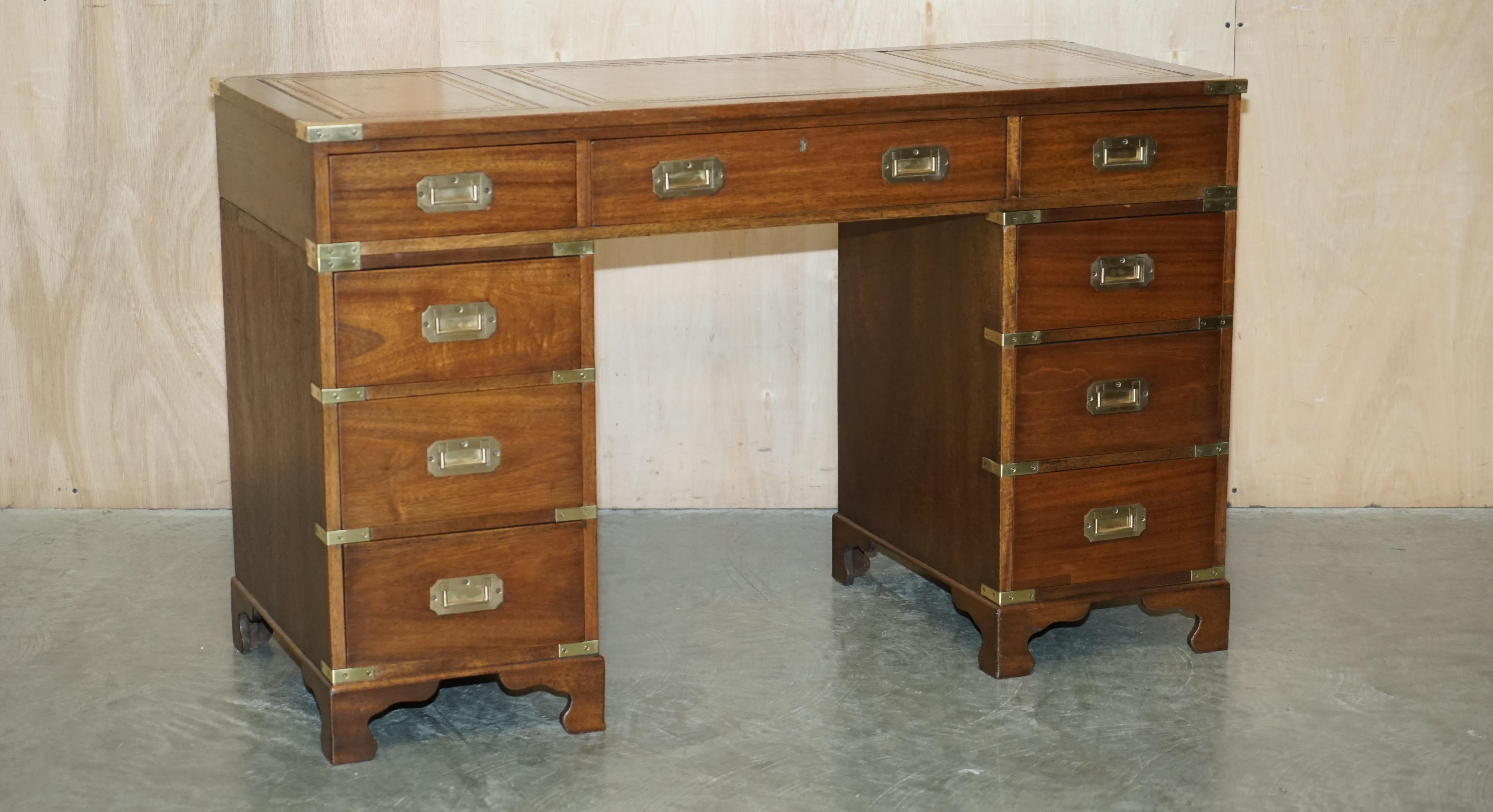 Restored leather military campaign desk Harrods Kennedy