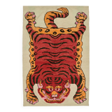 Tapis tigre turc en laine noué à la main 142 cm x 227 cm