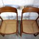 Suite of 2 vintage chairs sleigh canées Baumann 70s