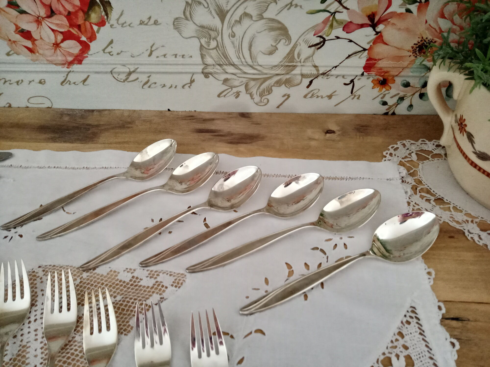24-piece vintage silver-plated housewife 100 Bader Tafelbestecke Pforzheim