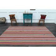 1970s Vintage Turkish Oushak Handmade Wool Cotton Red Area Rug 174x287