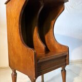 Vintage wooden magazine rack – curved lines and tapered legs