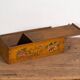Antique Asian ochre-colored box with lotus flowers (c.1900) #1