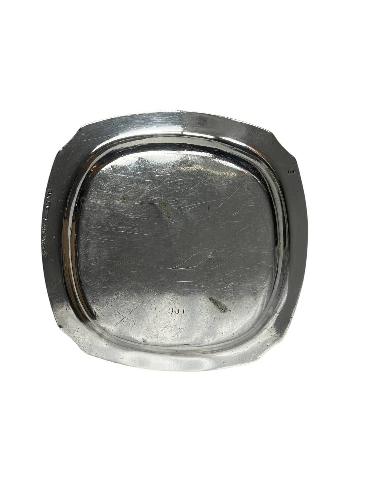 Small Christofle silver-plated tray with coat of arms from the 20th century.
