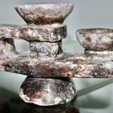 Brutalist stone candle holder 1960