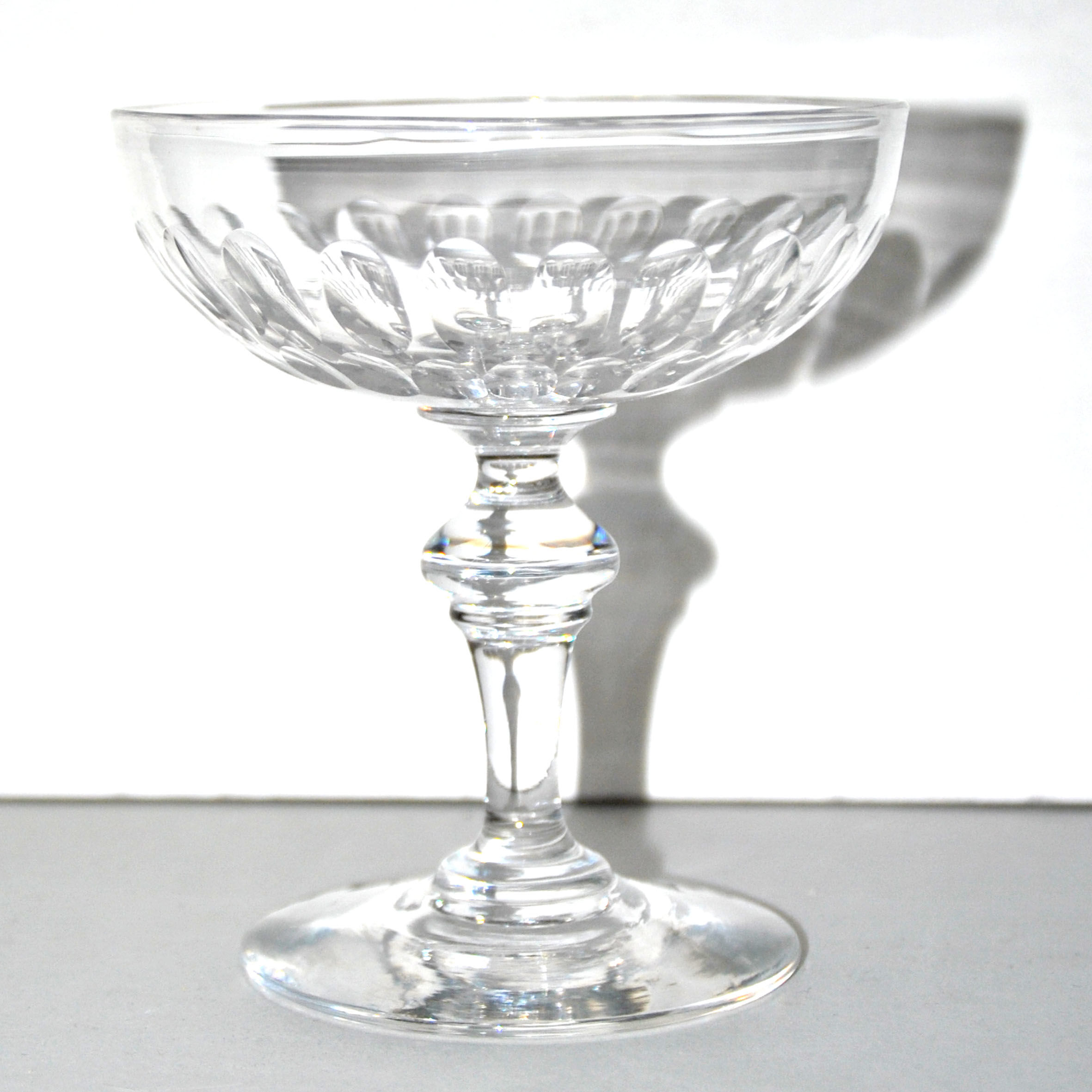6 old champagne cups cristal cut from olives oves - Baccarat St Louis