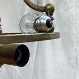 Vintage suspension in gilded brass and pressed glass