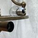 Vintage suspension in gilded brass and pressed glass