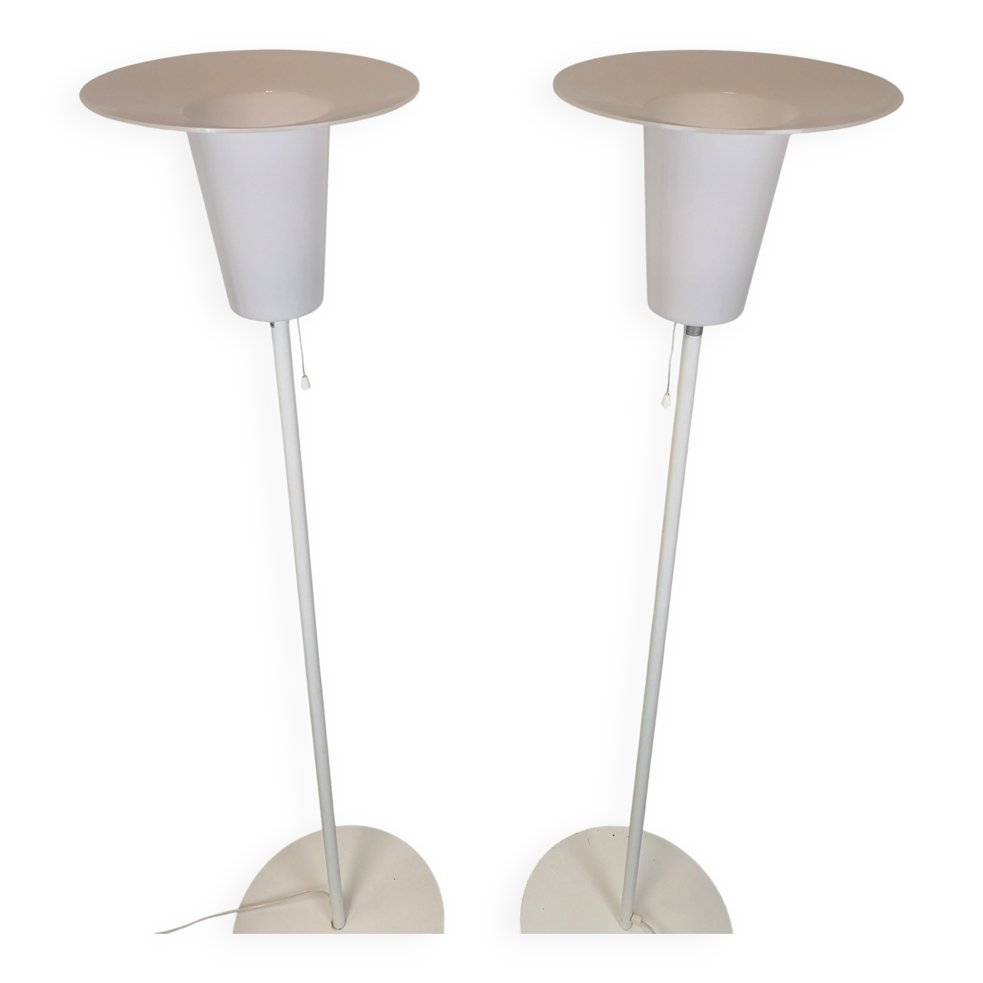 Pair of mid-century modern Luxus floor lamps, Sweden, 1970s.