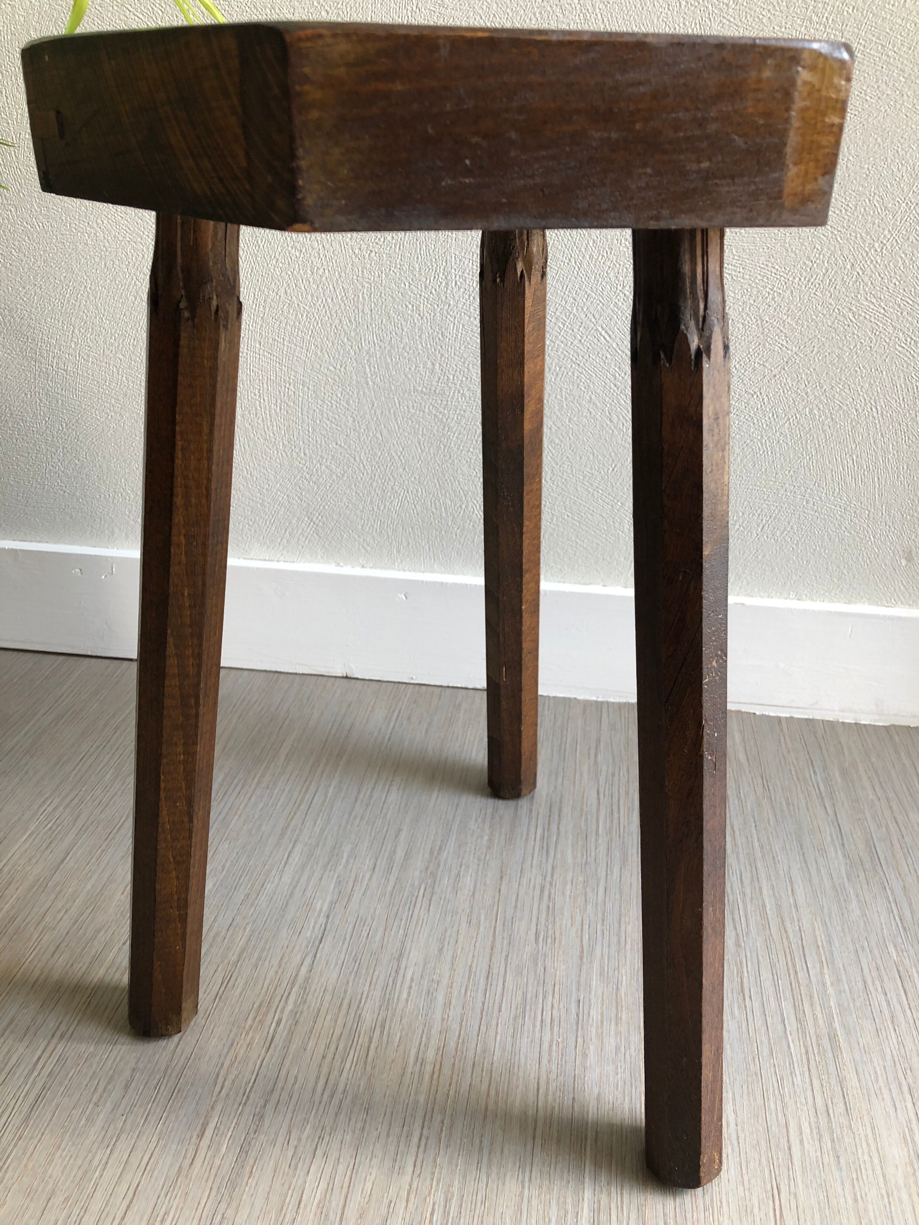 Wood tripod stool