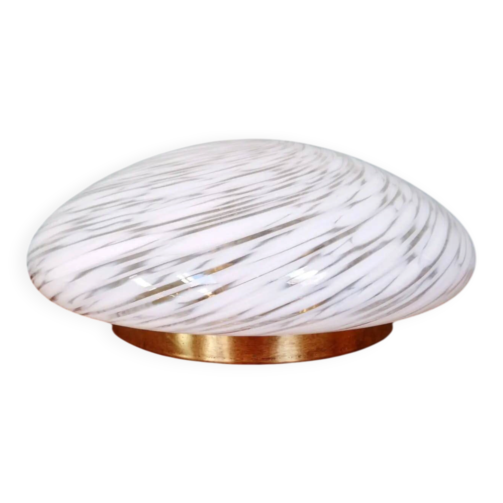 Brass and Murano glass ceiling light, Hillebrand, 1970