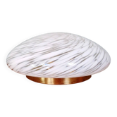 Brass and Murano glass ceiling light, Hillebrand, 1970