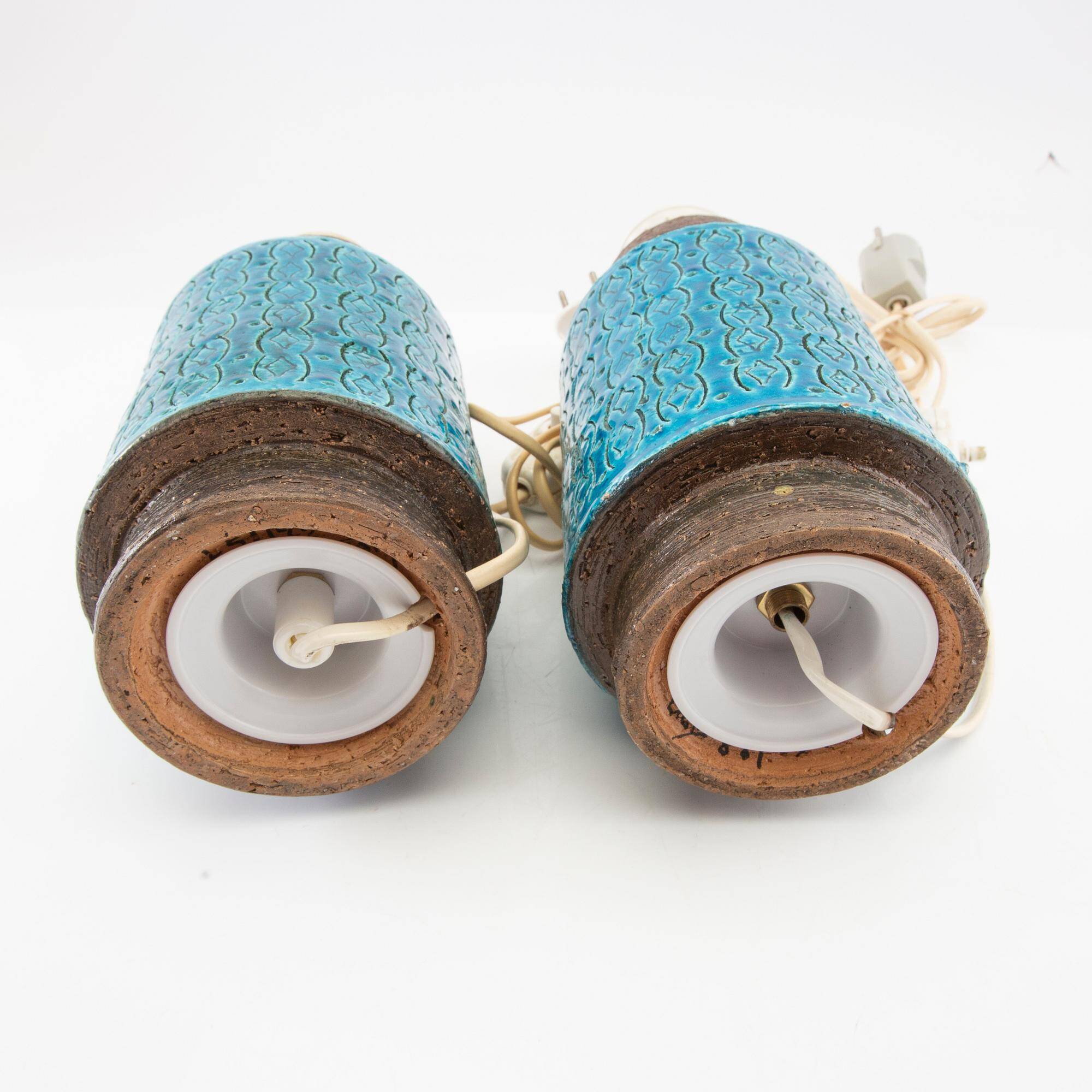 Aldo Londi Pair of ceramic lamps for Bitossi, Italy, 1960