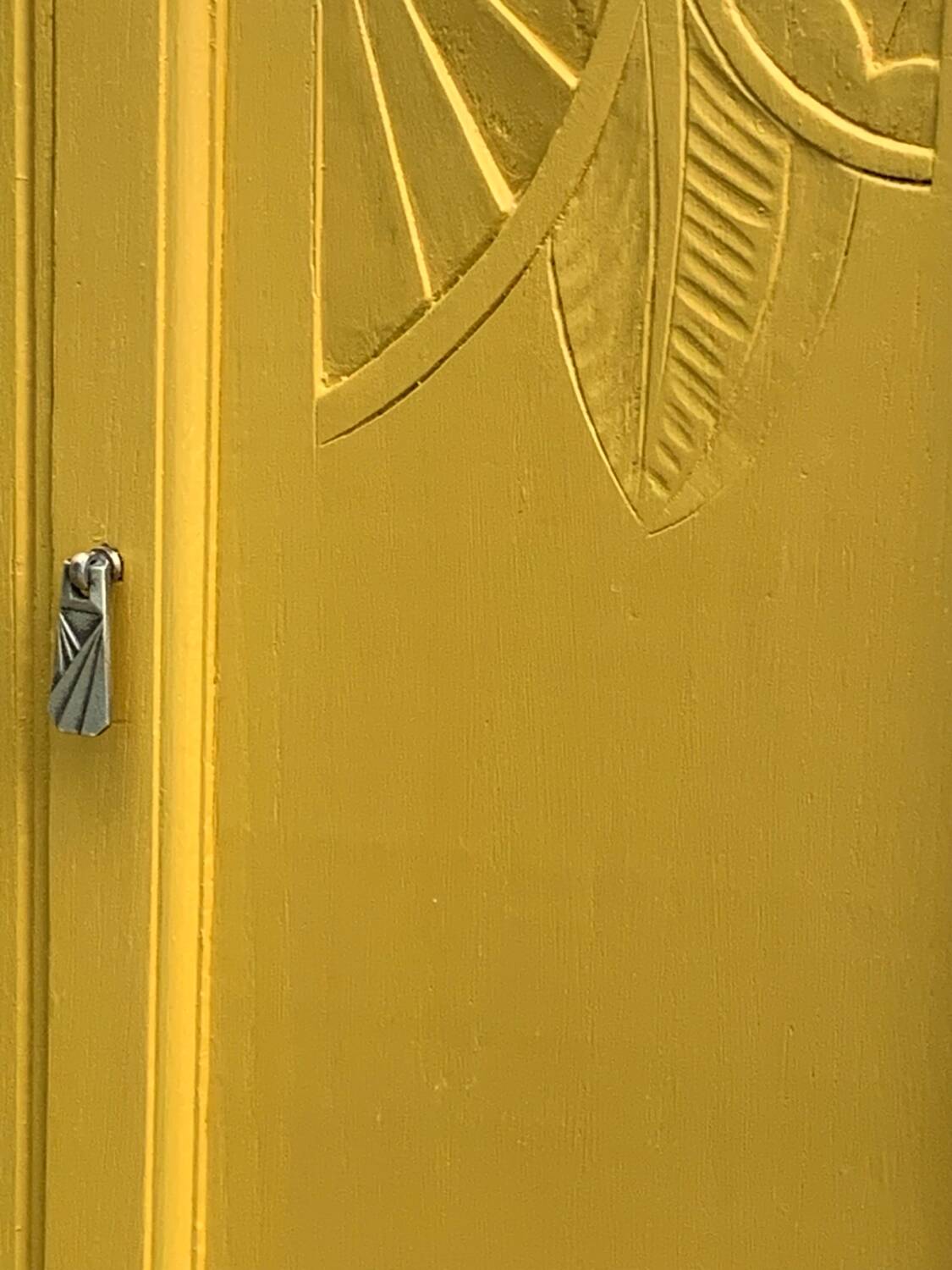 Parisian art deco buffet in yellow ochre
