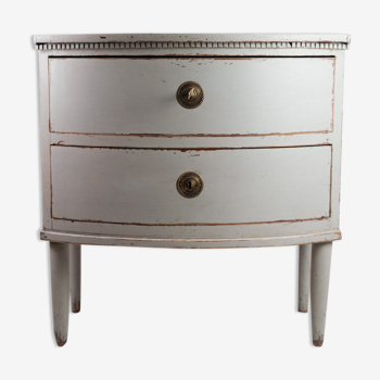 Gustavian chest of drawers with two drawers in gray painted from the year 1890s