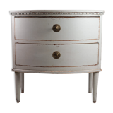 Commode gustavienne avec deux tiroirs en gris peints à partir de l’année 1890