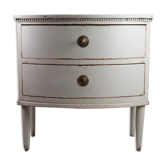 Commode gustavienne avec deux tiroirs en gris peints à partir de l’année 1890