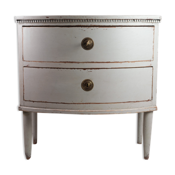 Commode gustavienne avec deux tiroirs en gris peints à partir de l’année 1890