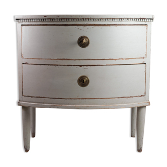 Gustavian chest of drawers with two drawers in gray painted from the year 1890s