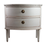 Gustavian chest of drawers with two drawers in gray painted from the year 1890s