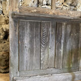 Old glazed wooden door patinated