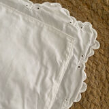 White cotton pillowcase with monogram BC.