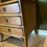 Wicker rattan chest of drawers