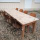 Large vintage wooden farmhouse table, 2.45m, 8 people