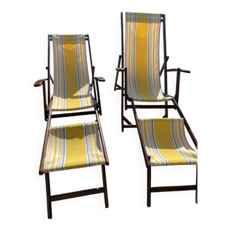 Paire chaises longues de plage de marque torck
