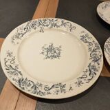 Service of old Gien earthenware plates and dishes