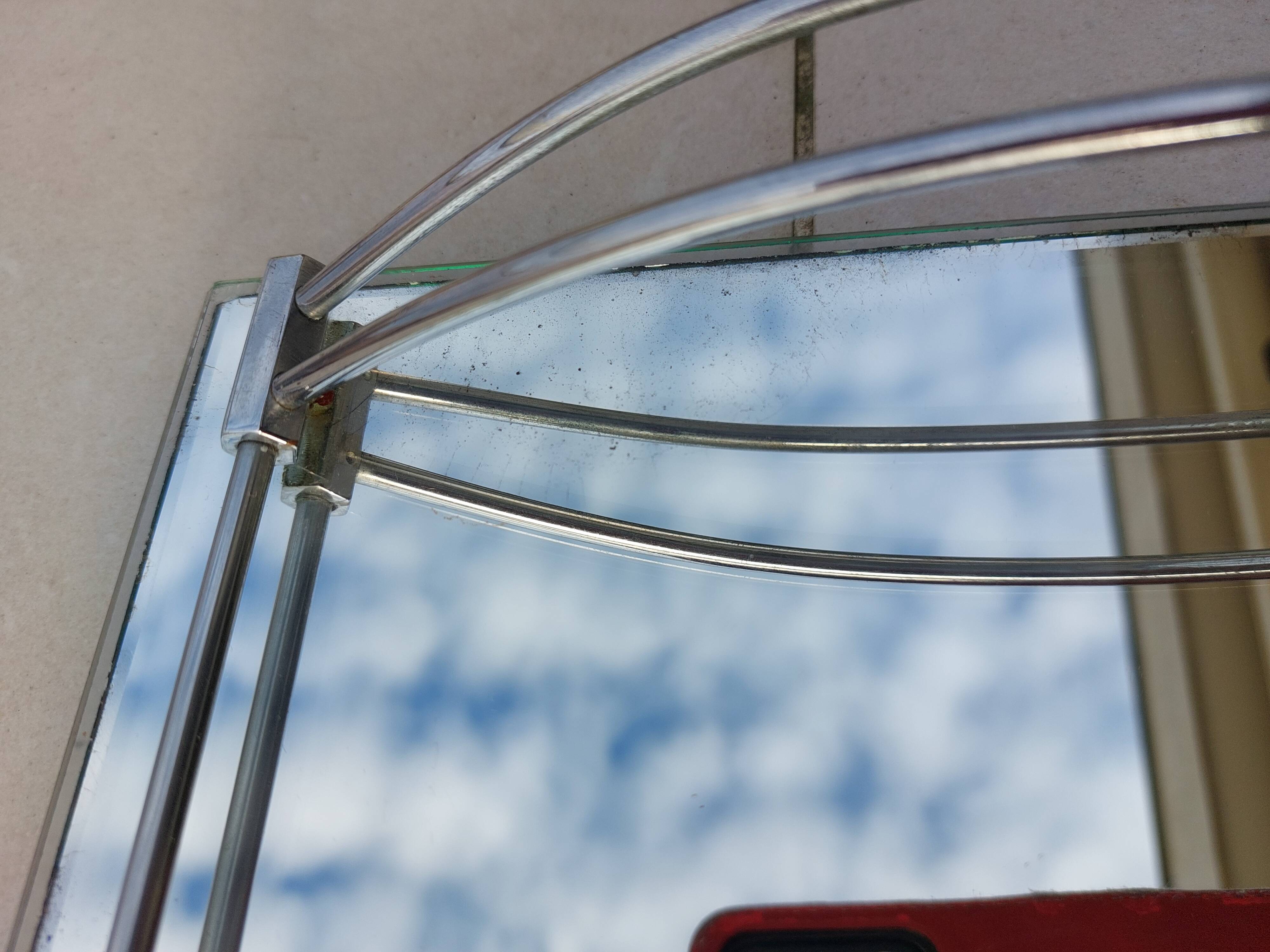 Plateau ancien miroir et chrome époque Art Déco 1930