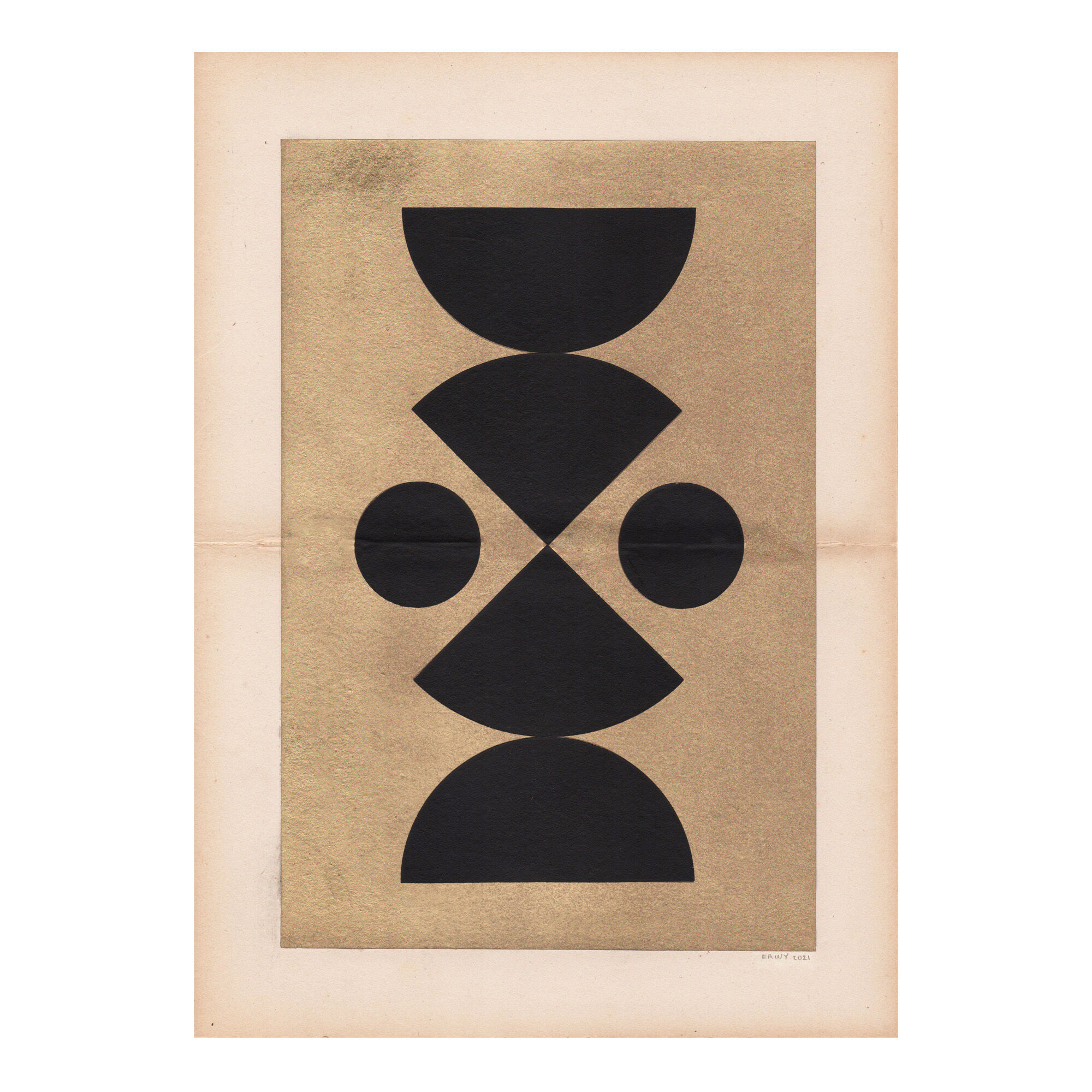 Collage on old paper • C465 • signed Eawy