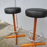Pair of Scandinavian bar stools AB Bröderna Johansons Fåtöljindustri