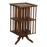 Walnut and marble revolving bookcase 1900