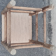 Vintage handmade wooden stool and rope