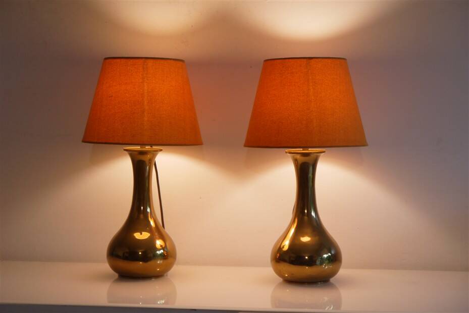 Pair of brass lamps 1960