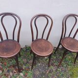 3 Fischel curved wood bistro chairs