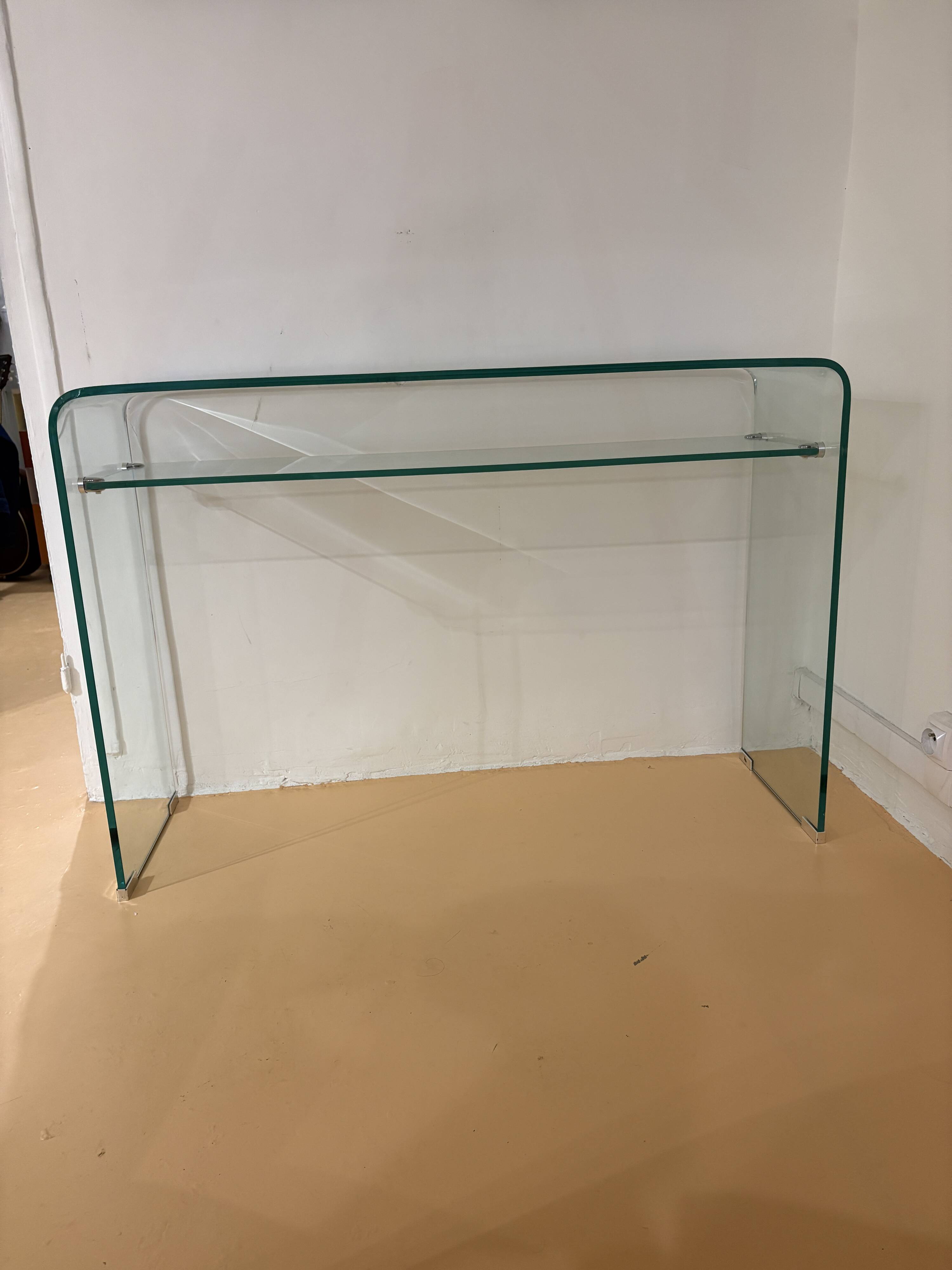 Console/bureau en verre trempé
