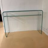 Console/bureau en verre trempé