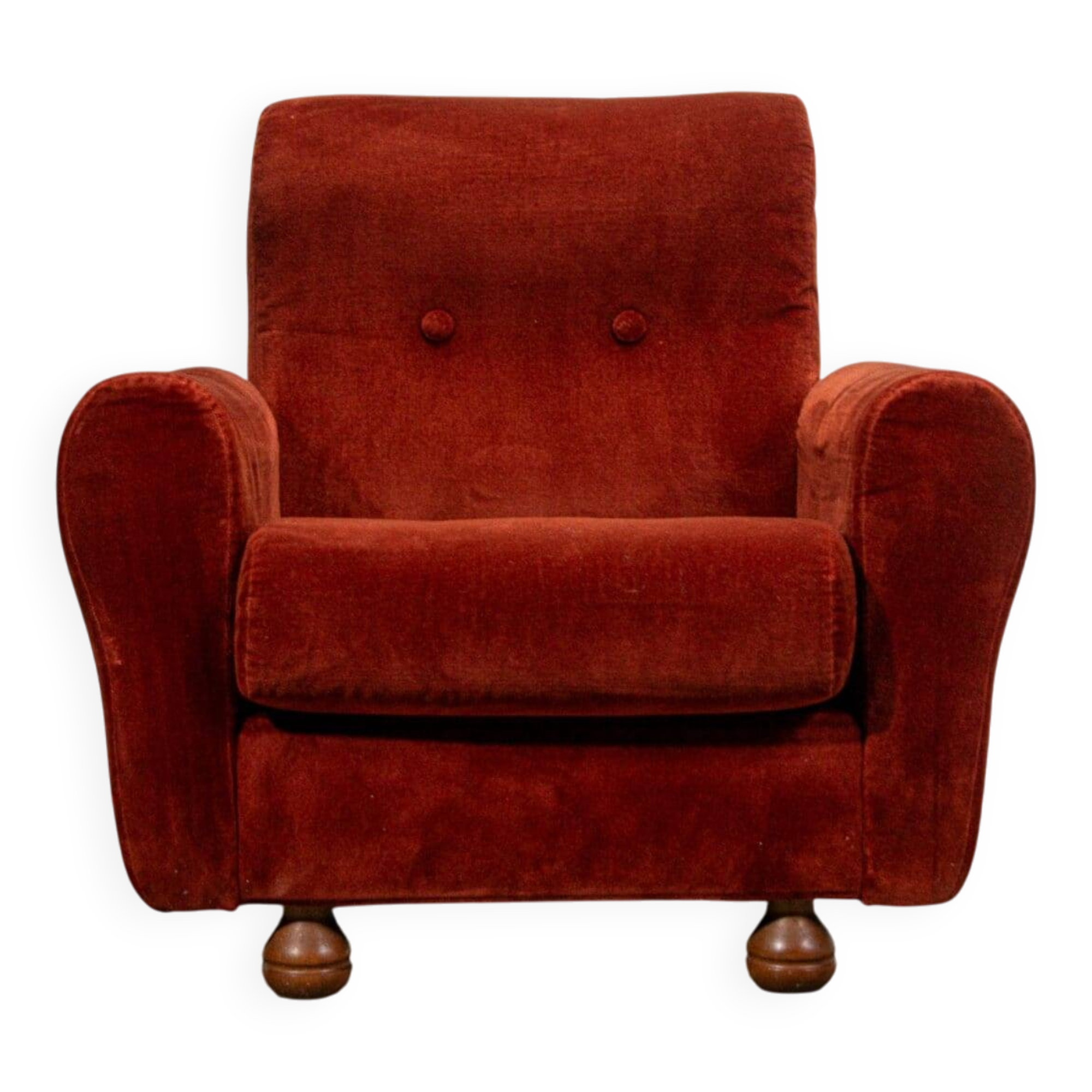 Italian Mohair armchair. Circa 1950
