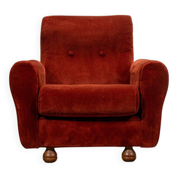 Fauteuil en mohair italien. Environ 1950