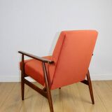 Armchair 'Lis', 1970s design by Henryk Lis orange-brick-terracotta - 2 pieces available