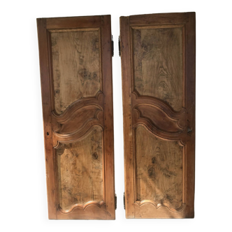 Two burl wood cabinet doors