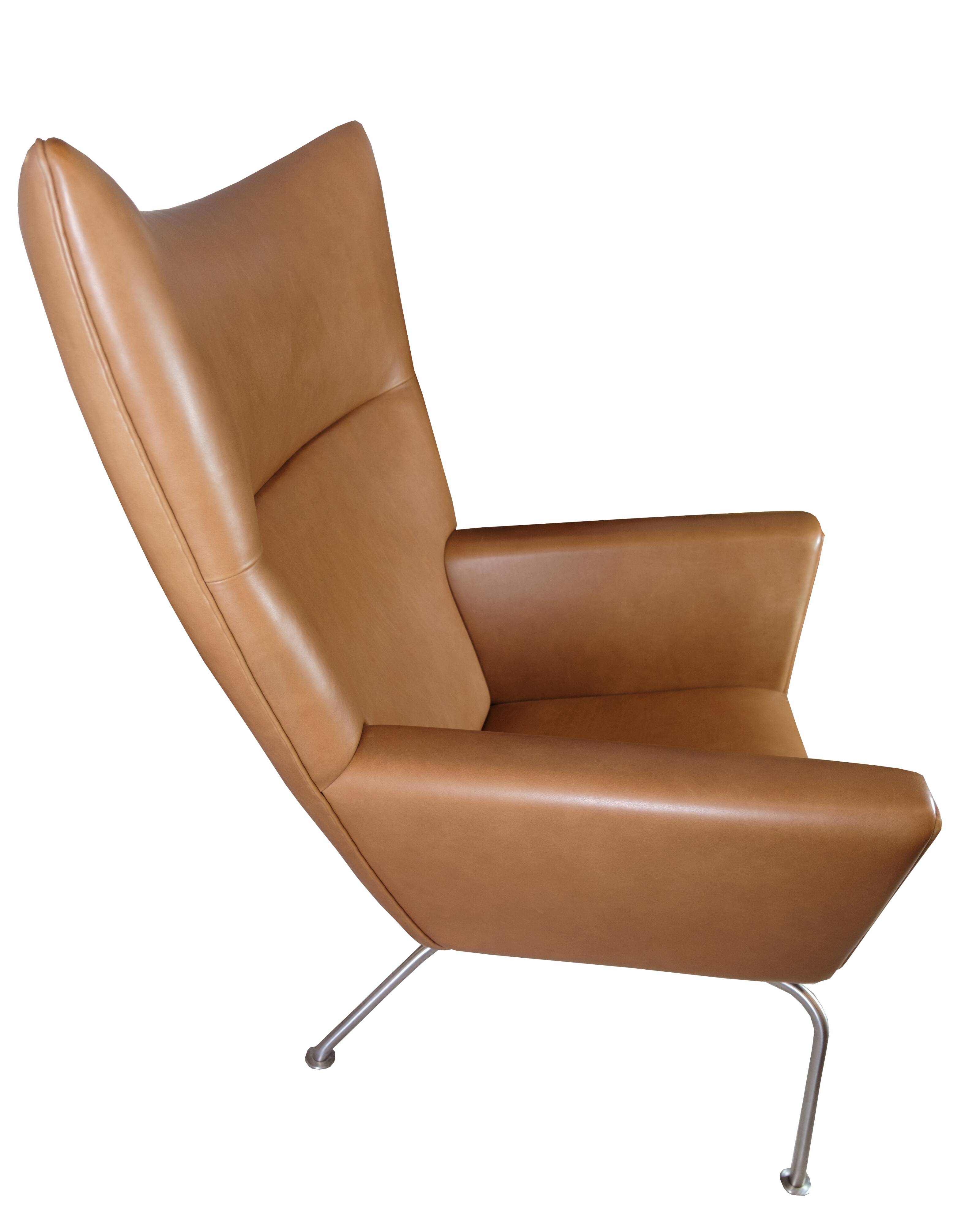Wingchair Model Ch445 In Walnut Elegance Leather By Hans J. Wegner