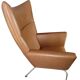 Wingchair Model Ch445 In Walnut Elegance Leather By Hans J. Wegner